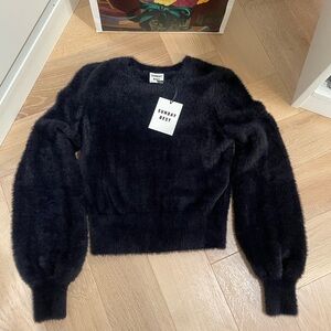 NWT Aritzia Sunday Best Kitten Sweater in Navy Blue in Size 2XS